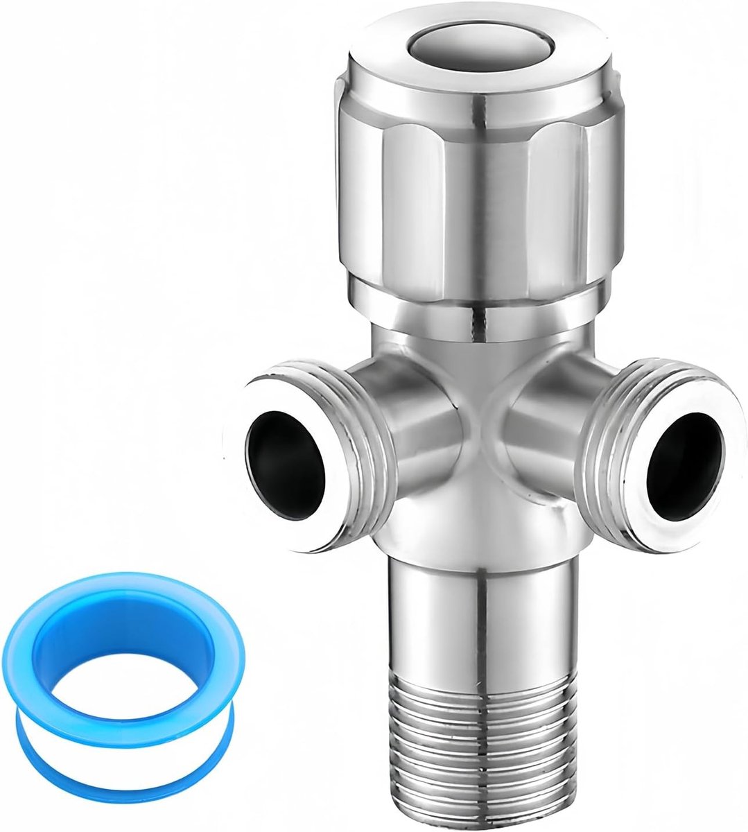 Dubbel hoekventiel 1/2 inch van roestvrij staal - 90 graden wateraansluiting met 2 uitgangen voor efficiënte waterafvoer en betrouwbare verbindingen