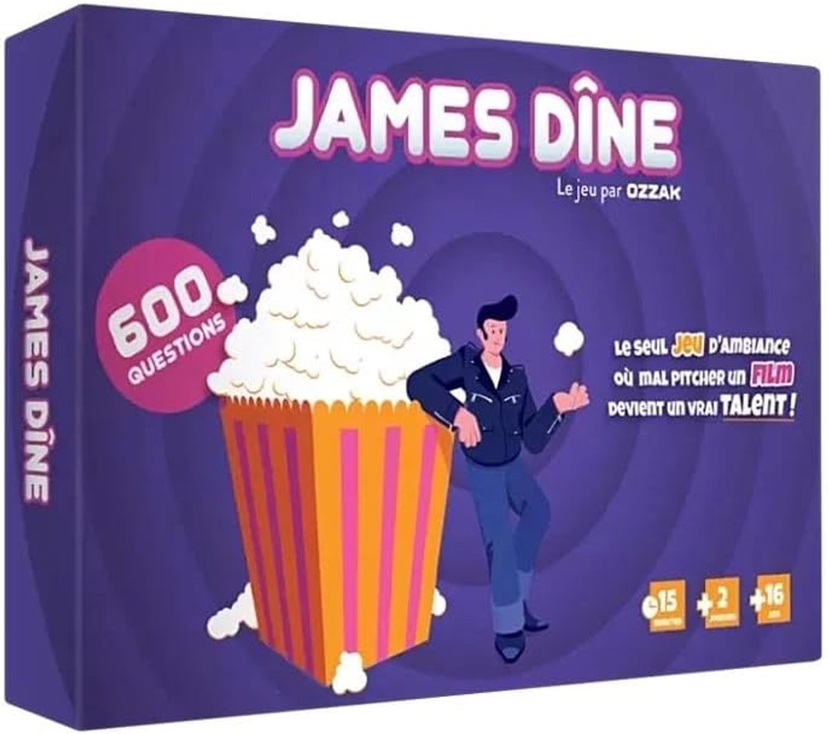 Thijox - OZZAK James Dîne - Gezelschapsspel - Kaartspel voor Volwassenen - Humorspel over Bioscoop - Perfect voor Feesten en Avonden met Vrienden