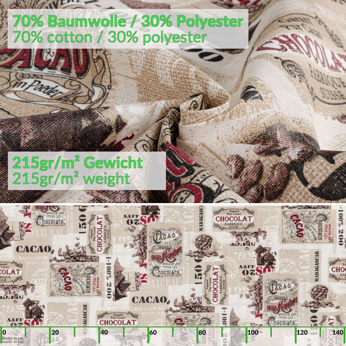 ANRO Tafelkleed Effen cacao Meerkleurig 140x120cm Rechte rand Afwasbaar Waterafstotend