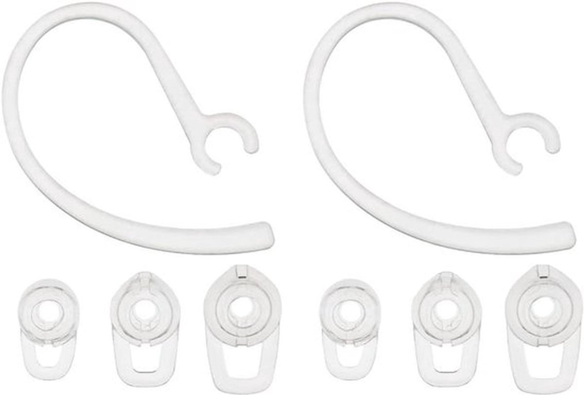 Oordopjes en oorhaken - compatibel - Set van 2 - Draadloze Bluetooth - Transparant - Verkrijgbaar in 3 maten