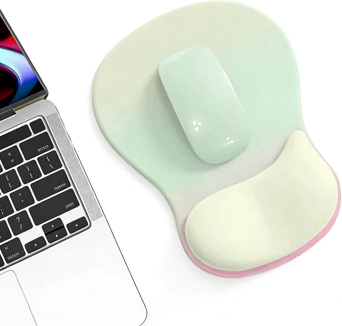 Ergonomische Muismat met Gel Kussen en Handsteun, Antislip Ondergrond, Polssteun voor Computer en Laptop, Ideaal voor Thuis en Kantoor