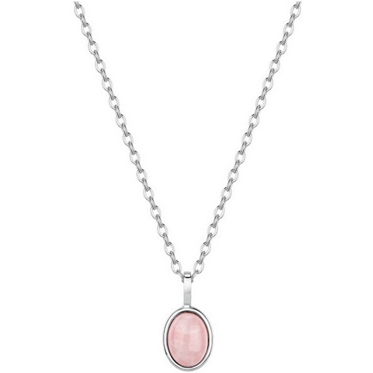 BROSWAY ESSENTIAL BNL131 STAINLESS STEEL KETTING MET BEDEL EN ROZENKWARTS 1 STUK