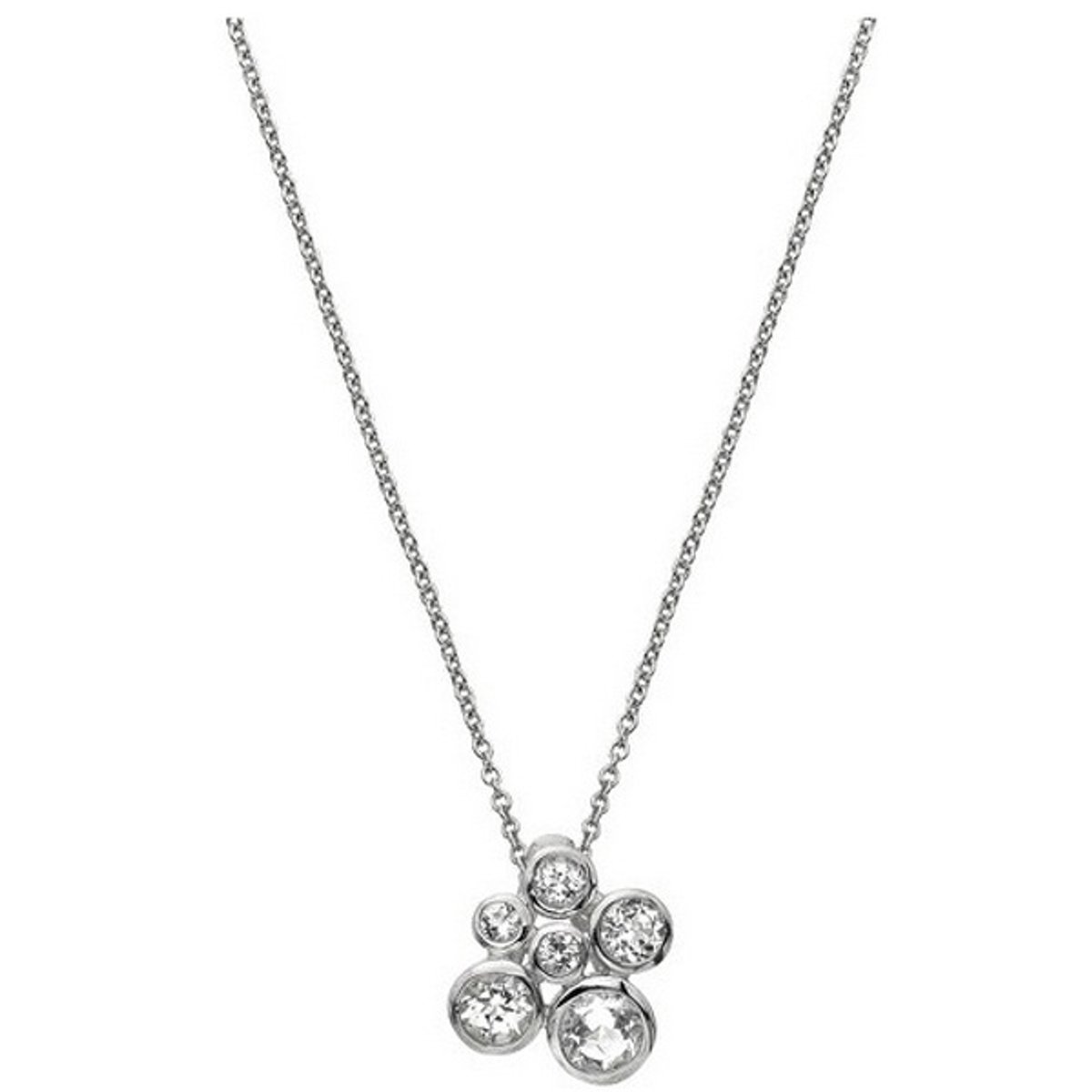 HOT DIAMONDS TENDER DP1083 ZILVEREN KETTING MET DIAMANT EN WITTE TOPAAS 1 STUK