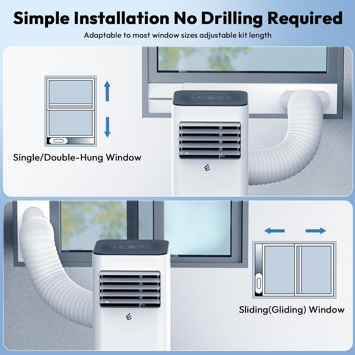 Mobiele airco 10000 BTU – 3-in-1 met ontvochtiger, afstandsbediening, timer en raamkit – tot 42 m² – foto 5