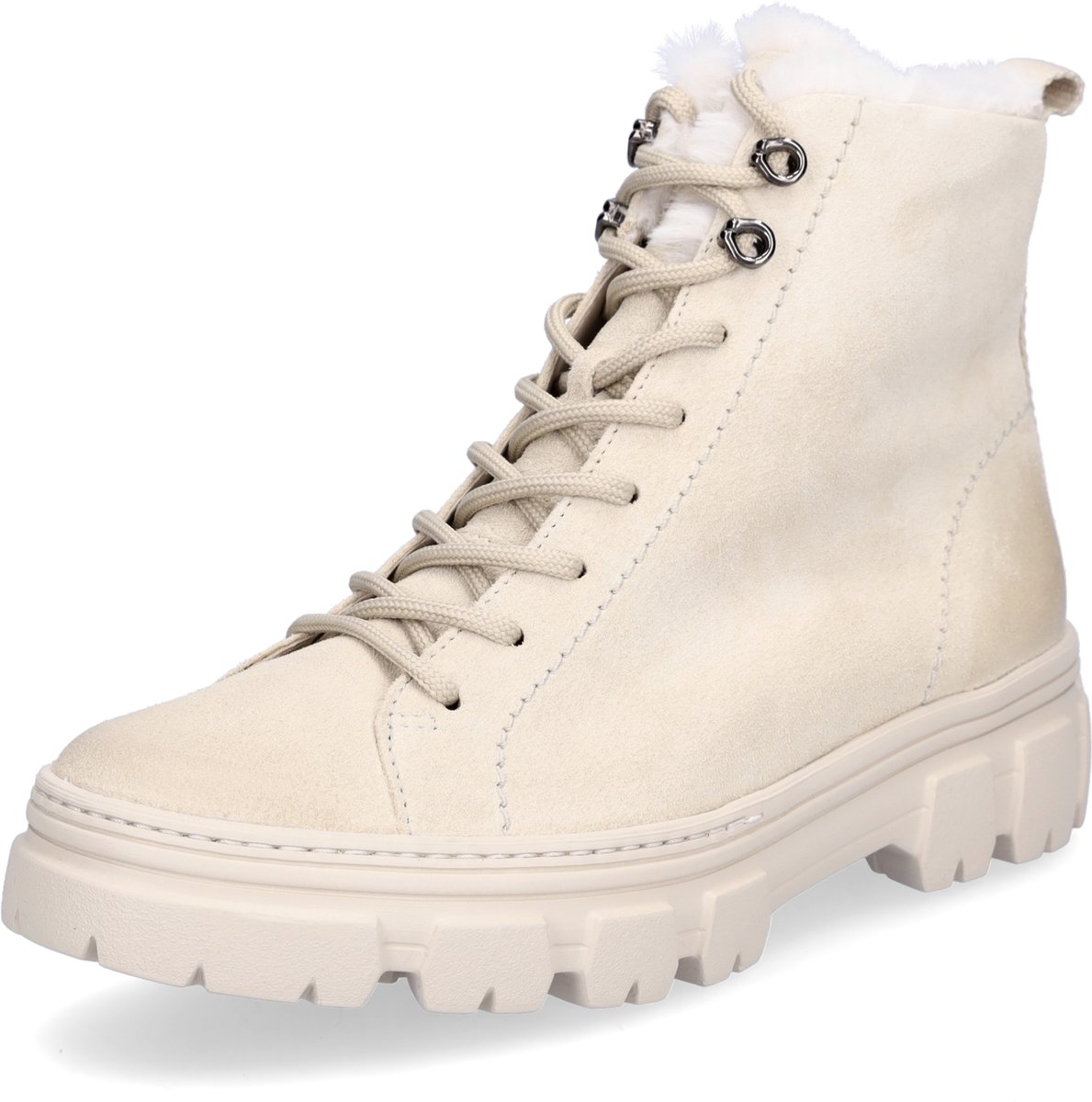 Paul Green dameslaarzen met veters beige