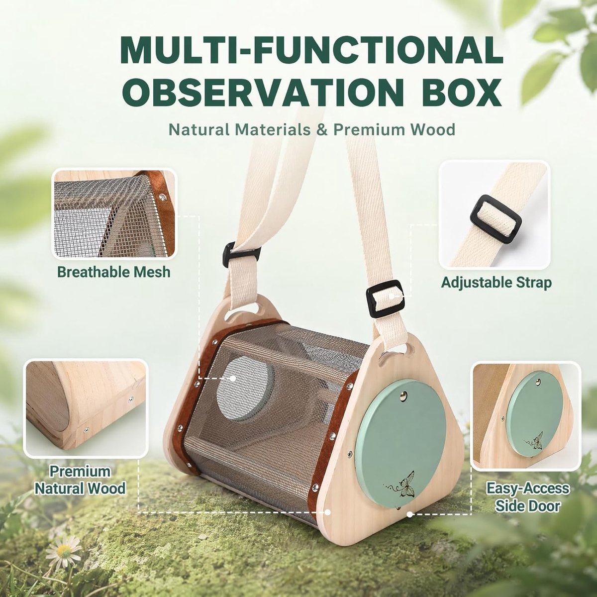 Avontuurlijke ontdekker kit voor kinderen met insectenvangers, vlindernetten en vergrootglas voor insectenobservatie en natuuronderzoek
