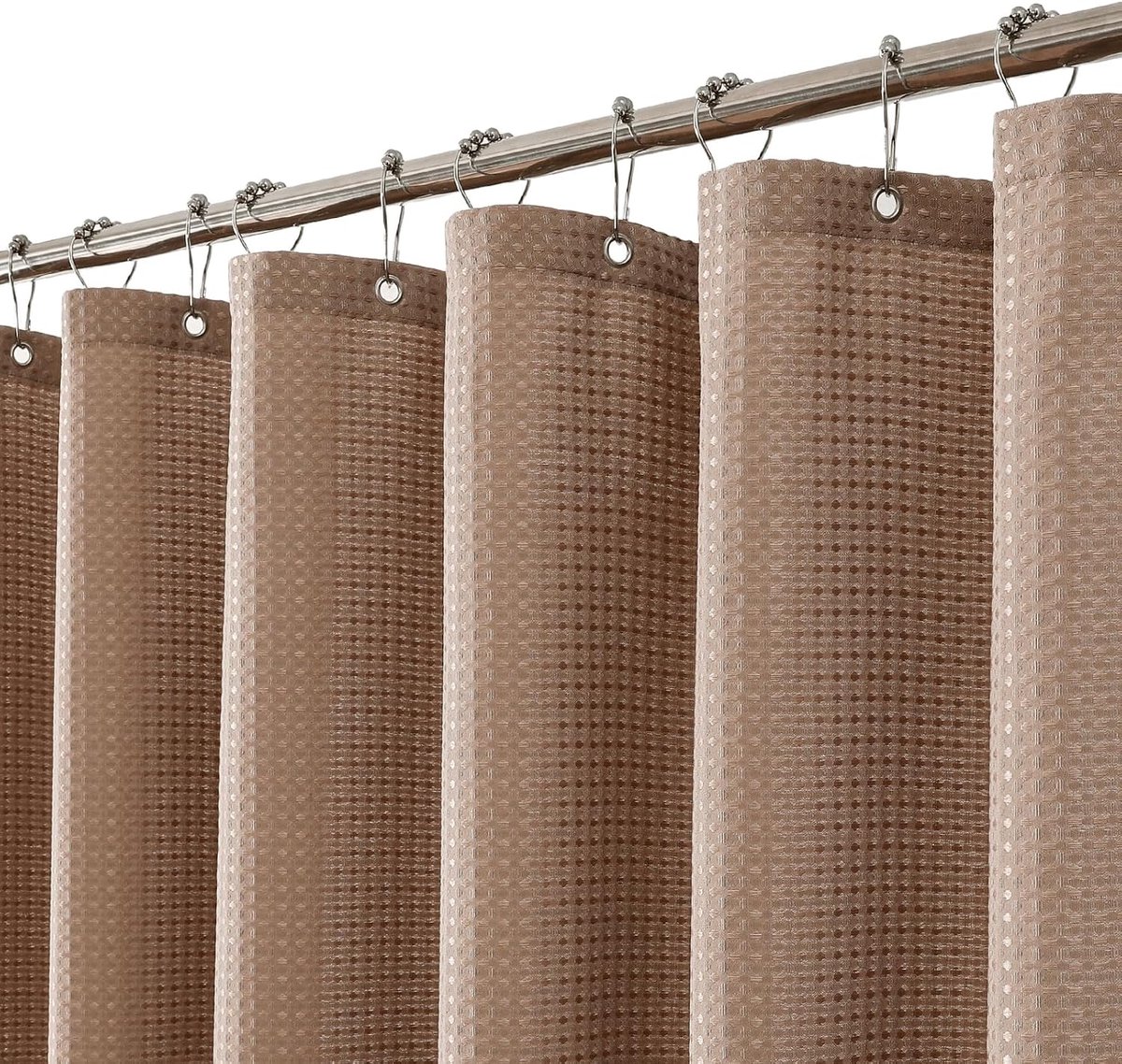 Douchegordijn 180 x 180 cm - Beige Wafelpatroon - Schimmelbestendig - Luxe voor Badkuip - ShopVlot