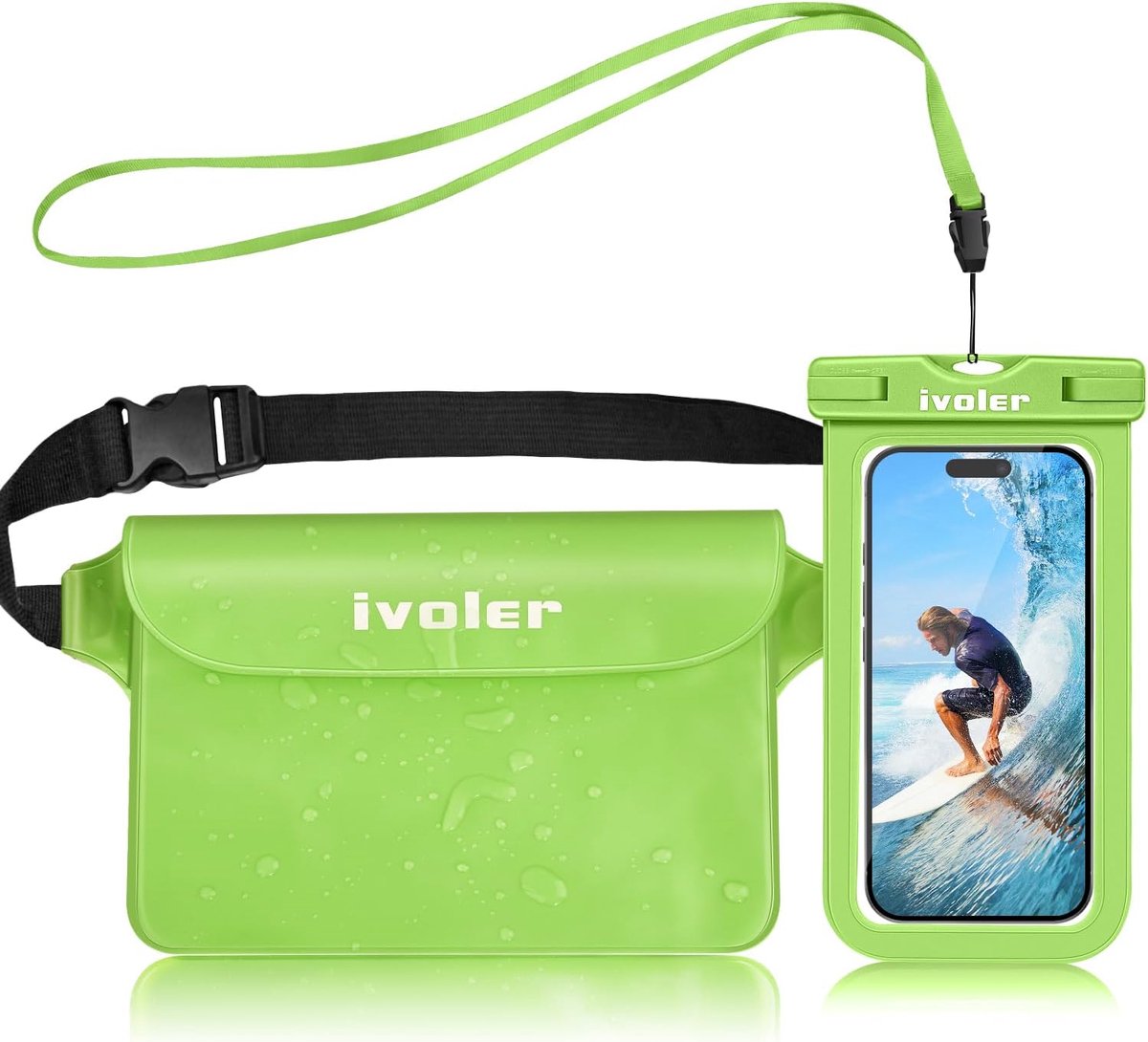 Waterdichte heuptas en smartphone hoes - Groen - Bescherming voor mobiel en waardevolle spullen - ShopVlot