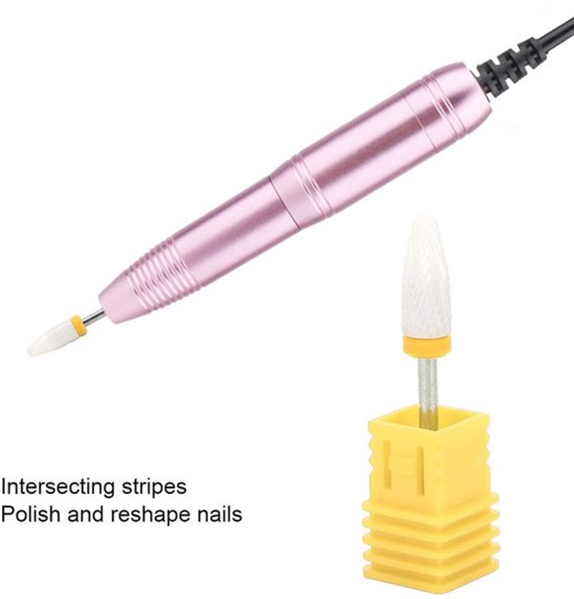 Nagelfrees Professioneel - Keramische Frees - Manicure/Pedicure - Dode Huid Verwijderen - Eenvoudig te Gebruiken - Gele Box - Nagelvijl
