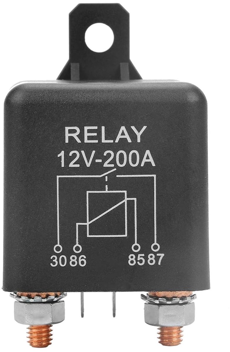 Starter relais 200 A - 12 V - 4-polig - Hoge belastingcapaciteit voor voertuigen - ShopVlot
