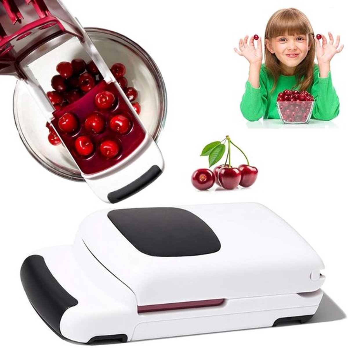 Kersenontpitter met 6 gaten - Fruitontpitter - Multi-kersenontpitter - Efficiënt - ABS - 23 x 10 x 6 cm