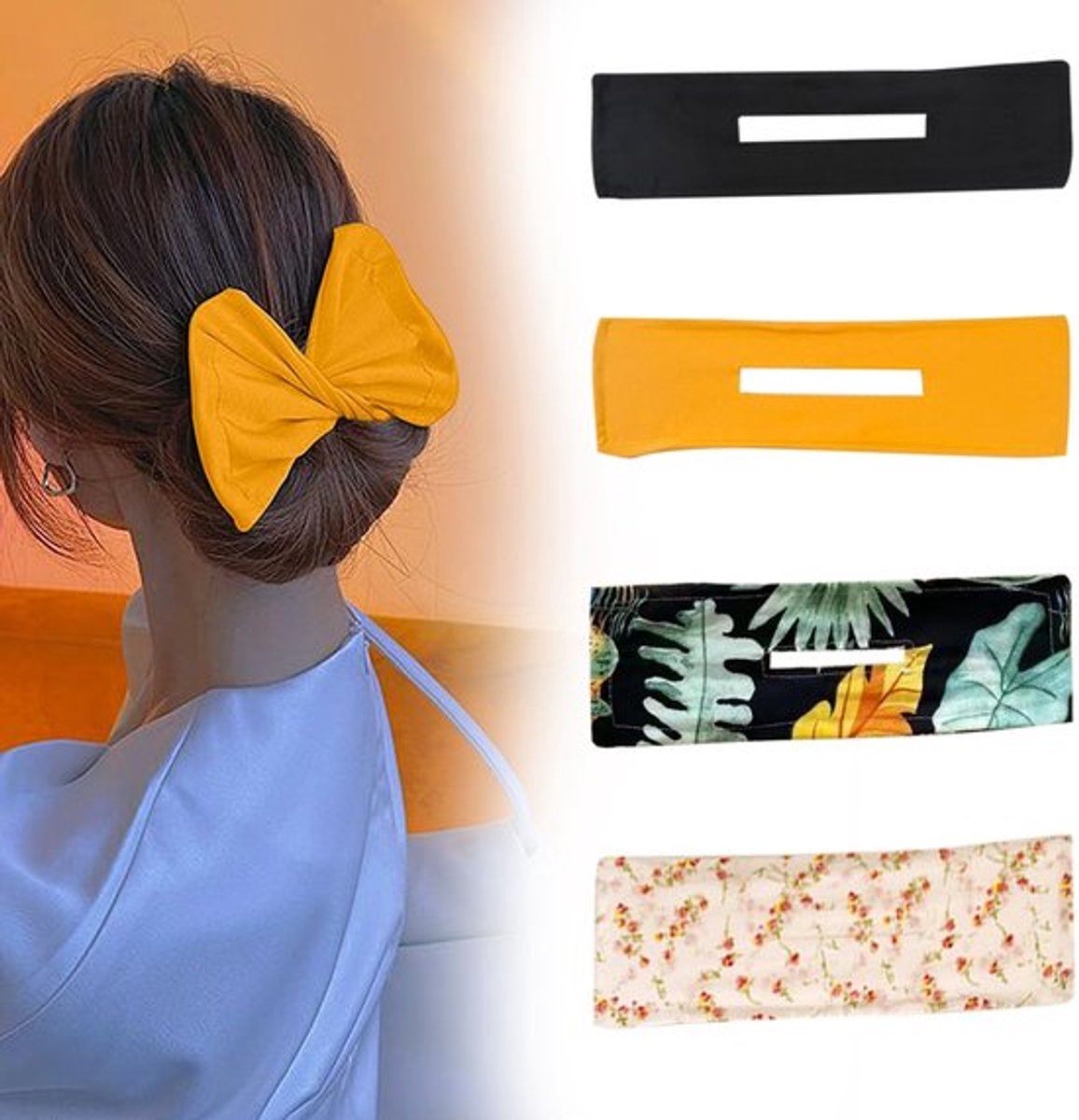 Haarknoopmaker 4 Stuks - Deft Dutt Donutmaker - Magic Bun - Herbruikbare French Twist - Veelkleurige Doek - Hoge Kwaliteit - Haarknotmaker