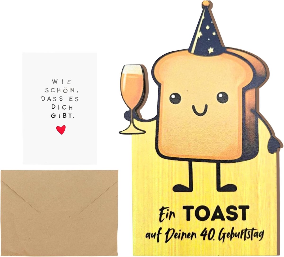 Verjaardagskaart 40e verjaardag - houten kaart - grappig en uniek - perfect cadeau voor vrienden - ShopVlot