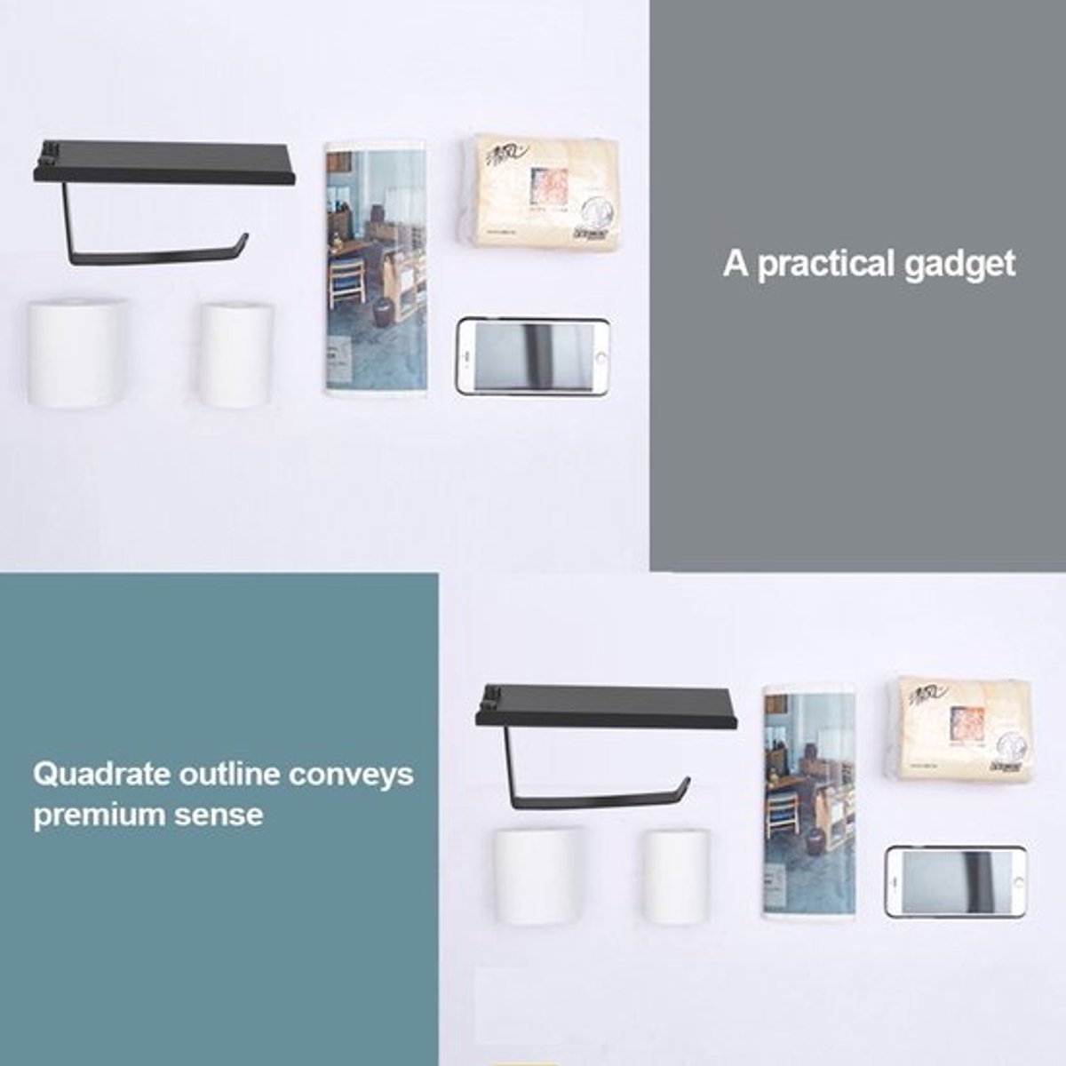 Toiletpapierhouder Aluminium - Antiek - Muur Gemonteerd - Toiletrolhouder - Accessoires - Praktisch Design - Papierhouder