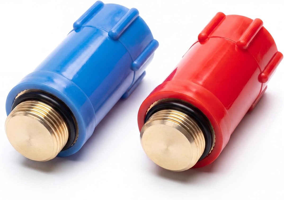 Bouwstop 1/2 inch, blinde stop 1/2 inch met messing schroefdraad en O-ring afdichting voor waterleidingen, afsluitstop - ShopVlot