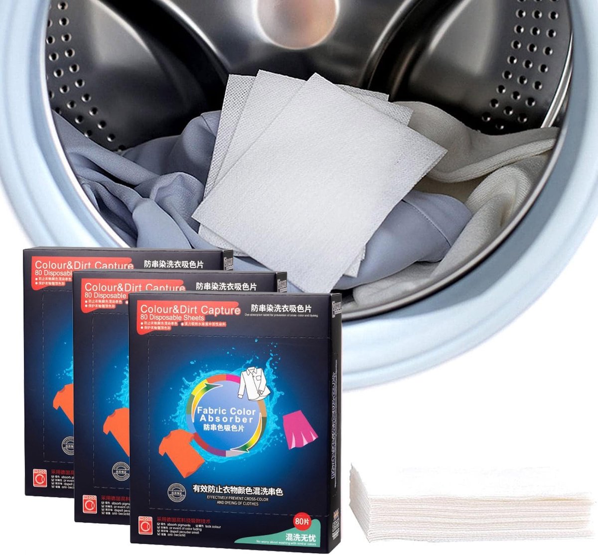 240Pcs Dyeing Cloths Washing Machine Use Mixed Dye-Resistant Color Absorption Sheet Anti-Dyed Cloth Protect Against - ShopVlot
