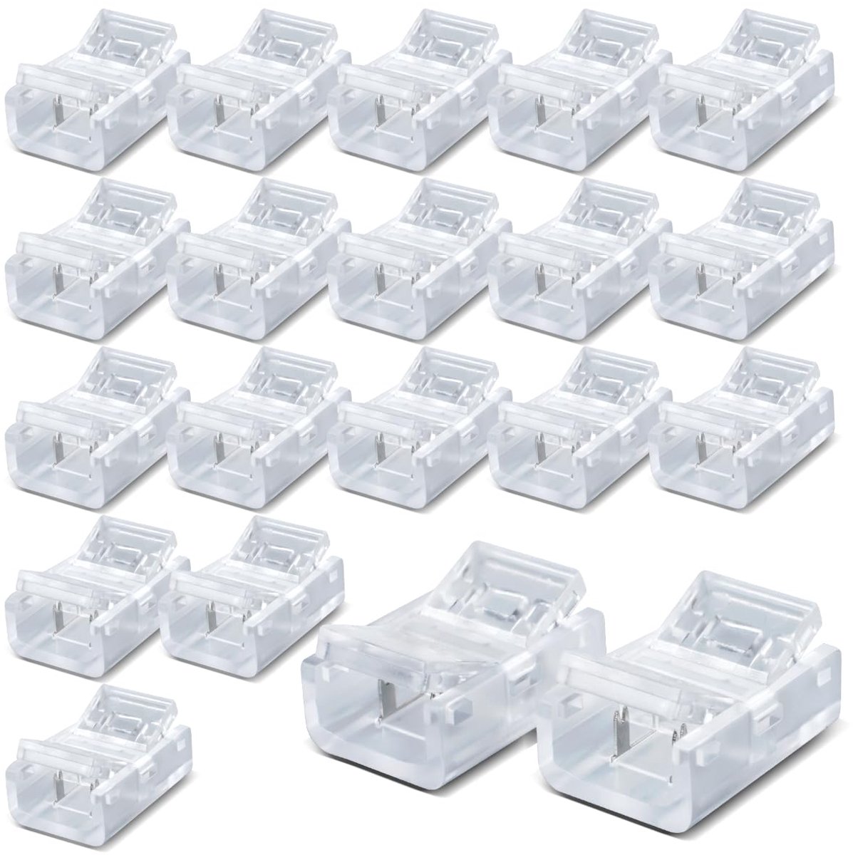 20 Pcs Strip Connector for 10MM 2 Pin LED Light, Double Side Strip Quick Connector - ShopVlot