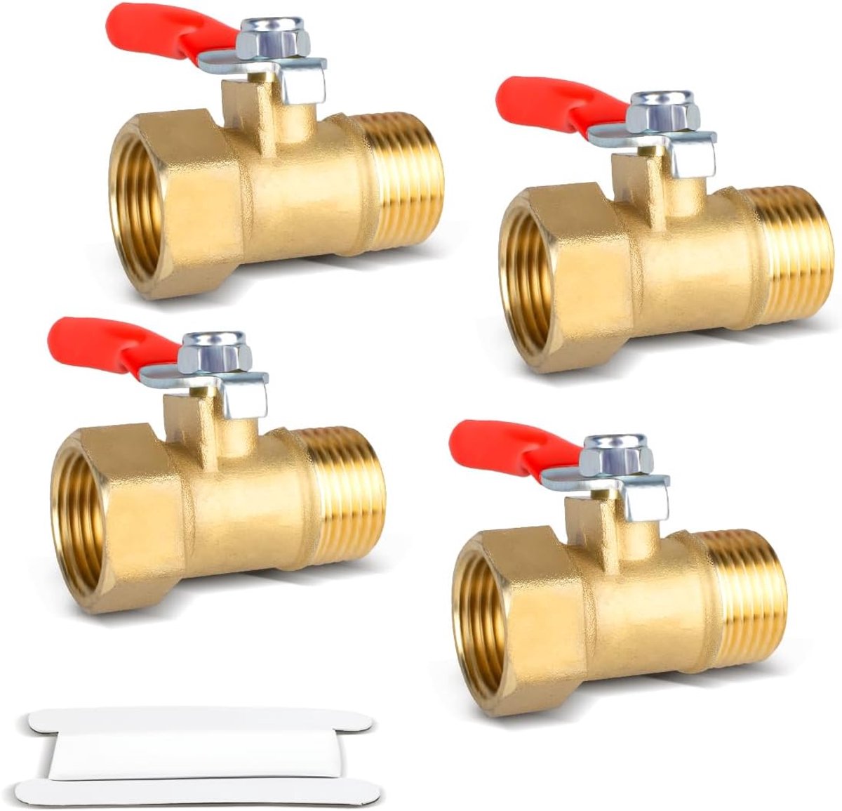 Bwintech 4pcs 1/2" Male BSP to 1/4" Female BSP Heavy Duty Brass Mini Ball Valve 180 Degree Turn Off Switch Operation - ShopVlot