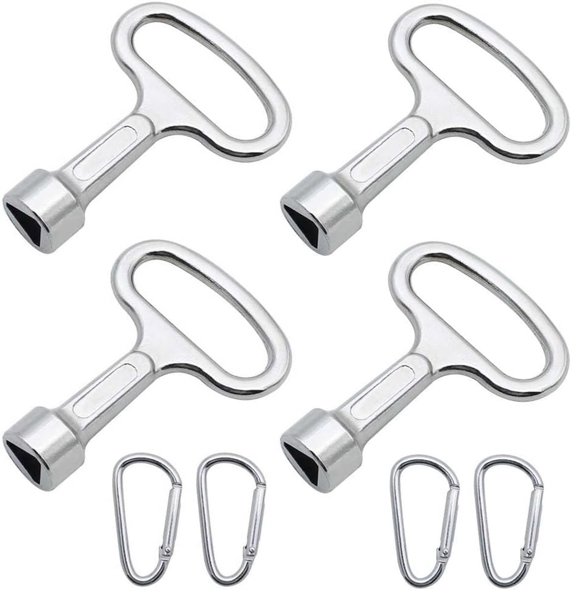 Meter Box Key,4PCS Gas Meter Box Key Silver Triangle Socket Key Socket Key Socket Spanner Triangle Key with 4 - ShopVlot