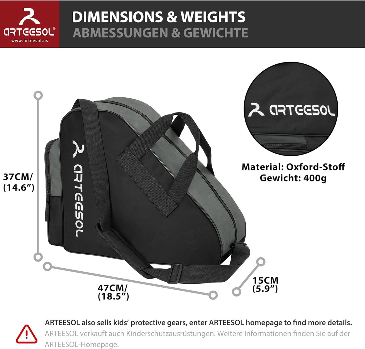 Roller skate bag, ice bag, inline skate bag for children and adults - ShopVlot