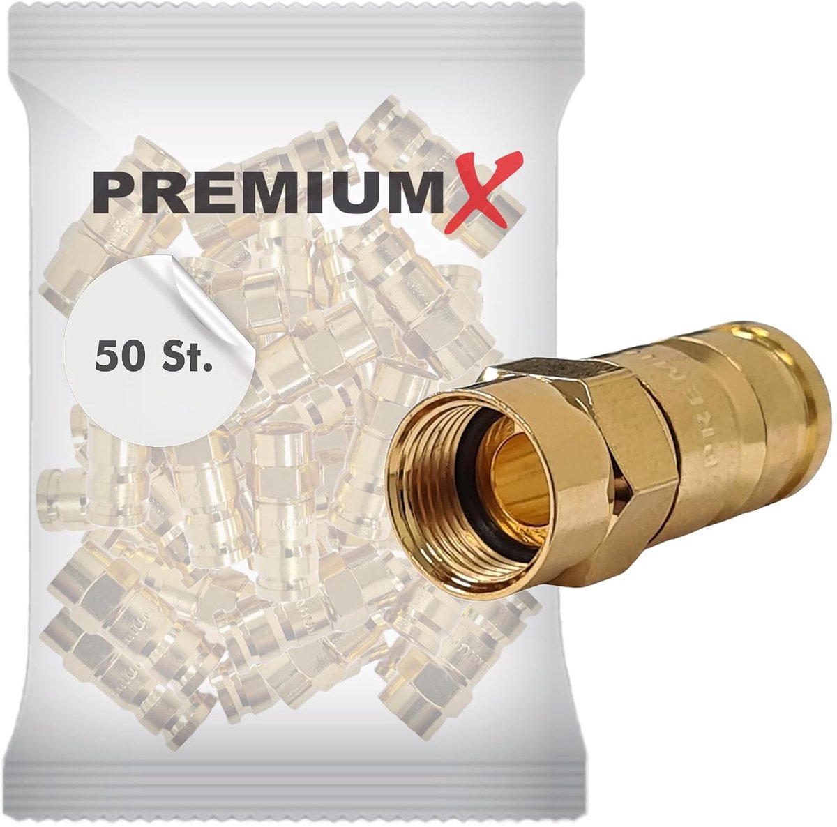 PremiumX compression plug XCon F compression plug 7 to 7.5 mm for SAT cable coaxial cable 120 db 130 db 135 db 50 - ShopVlot
