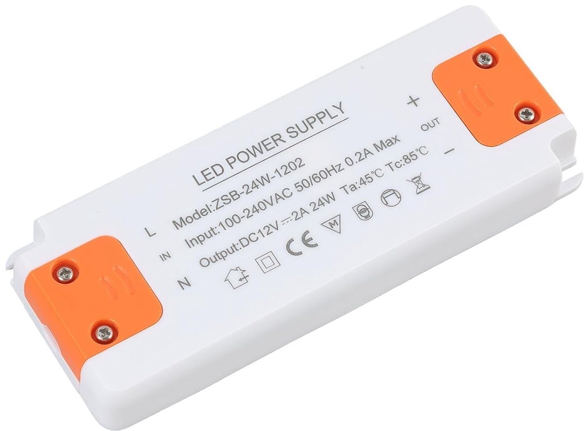 Transformator, 220 V, 12 V, led, stroomvoorziening 24 W, 2 A, AC DC 100-240 V driver voor G4, GU5.3, MR11, MR16 - ShopVlot