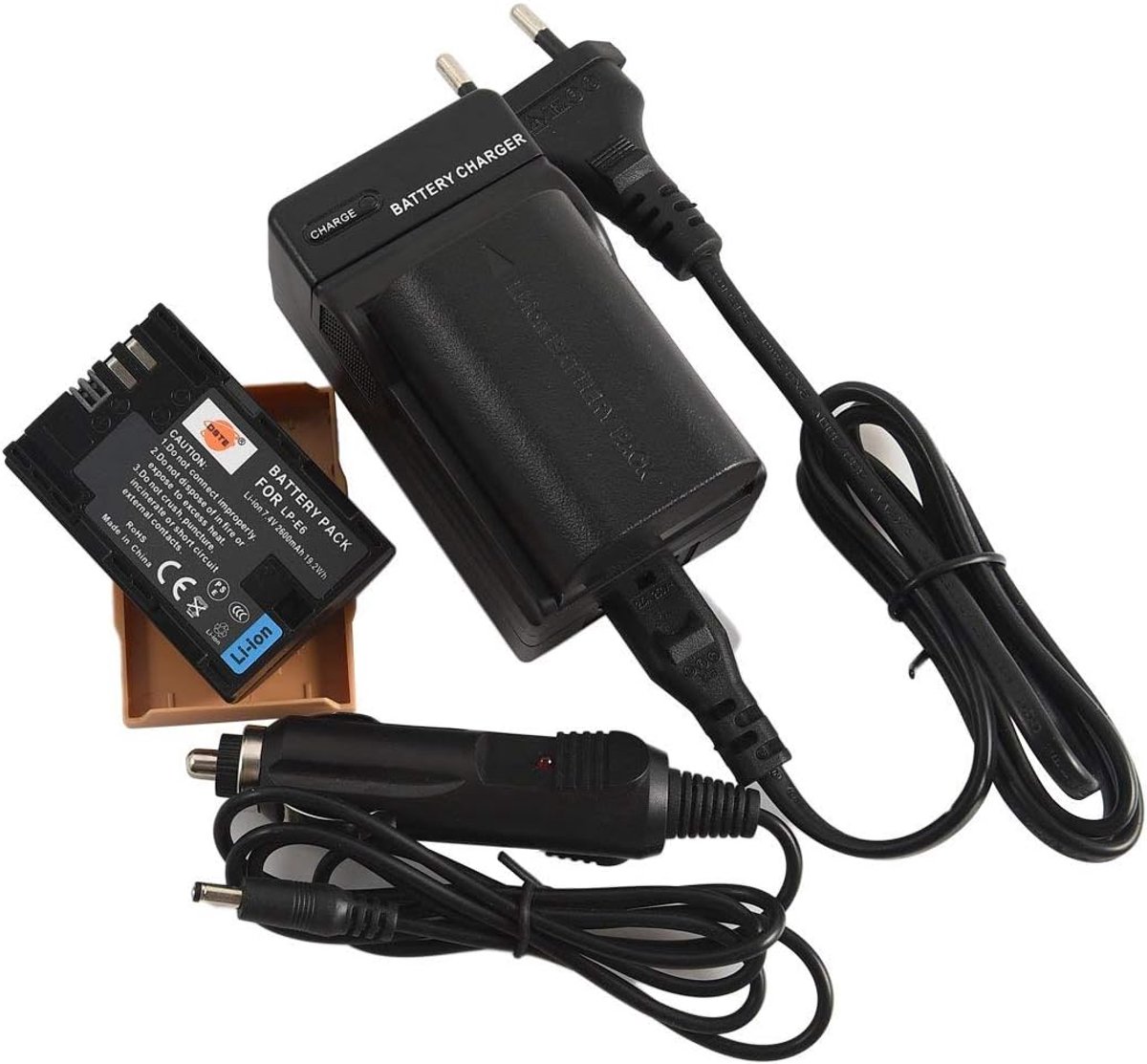 DSTE® (2 PCS) Replacement Battery and DC88E Travel Charger Compatible with Canon LP-E6 LP-E6N EOS 5D Mark II/III/IV - ShopVlot
