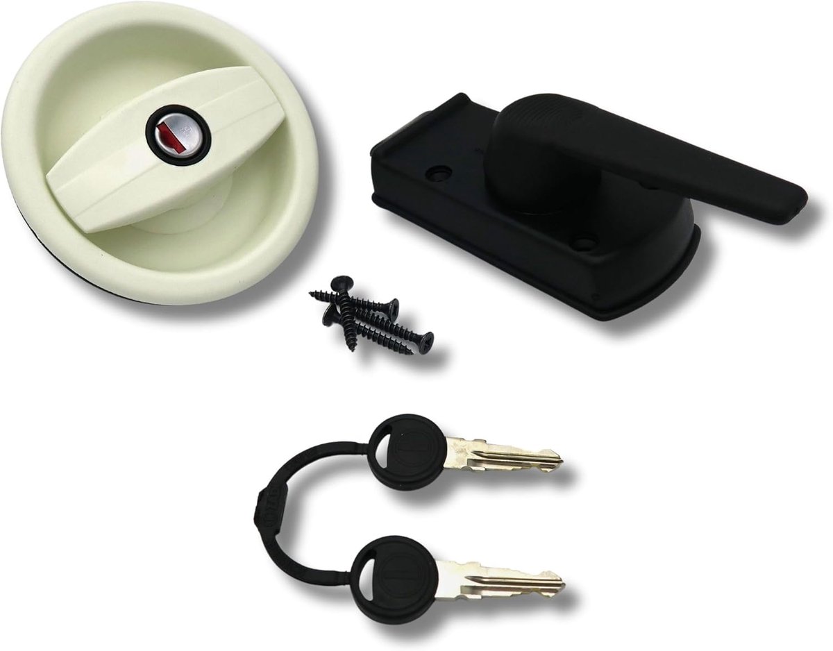 Door Lock for Campervan, Caravan, Boat, Caravan, RV, White, Wheel - ShopVlot
