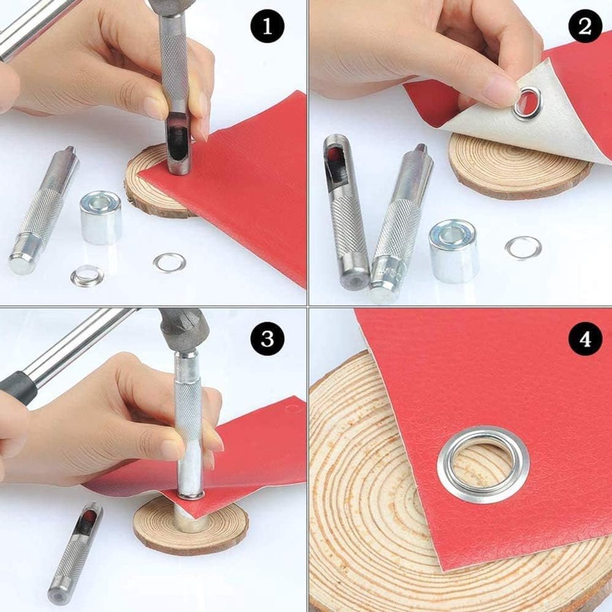 Grommet kit 100 sets - 12 mm binnen diameter - inclusief gaatjesmaker en opslagbox - ideaal voor naaiprojecten - ShopVlot