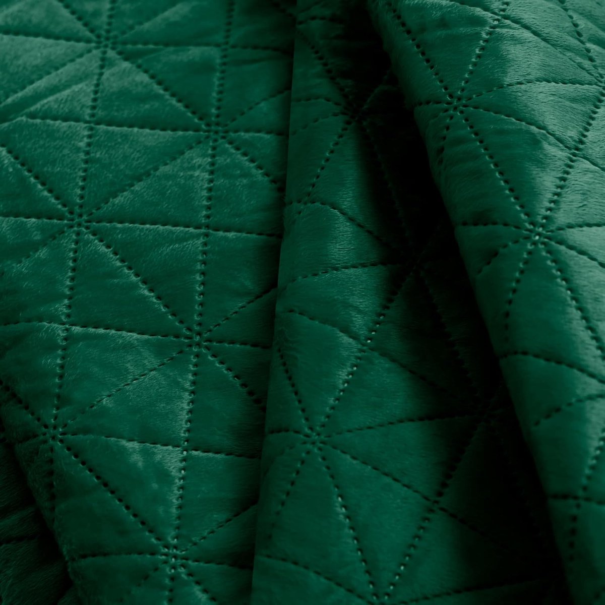 Bedsprei 220x240cm - Velvet Laila Green - Geometrisch patroon - Comfortabel en stijlvol - ShopVlot