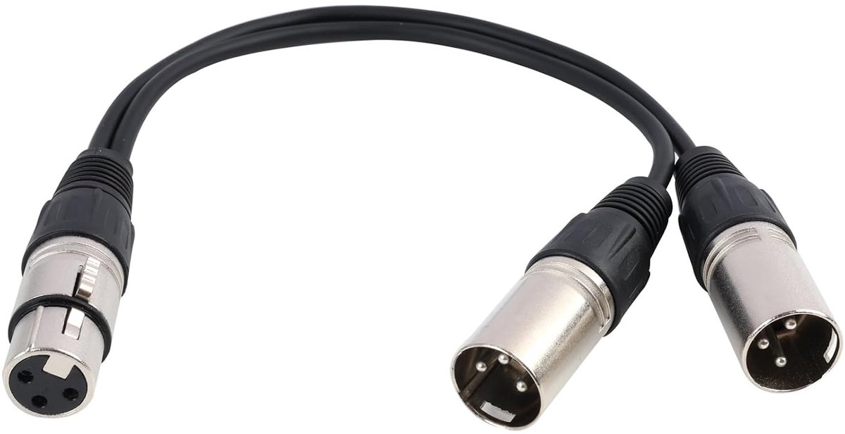 Y-splitter kabel 0.3m XLR - vrouwelijke XLR naar dubbele plug - professioneel voor mengpaneel en audio systemen - ShopVlot