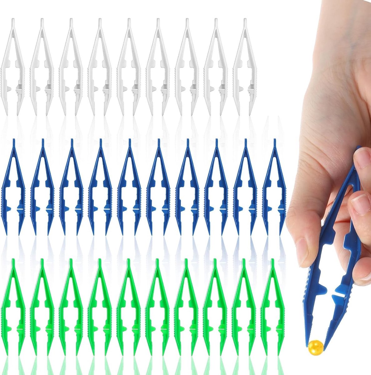 30 Stuks Fijne Punt Pincetten voor Kinderen in Diverse Kleuren - Perfect voor Kralen, Sieraden en DIY Projecten met Gedroogde Bloemen