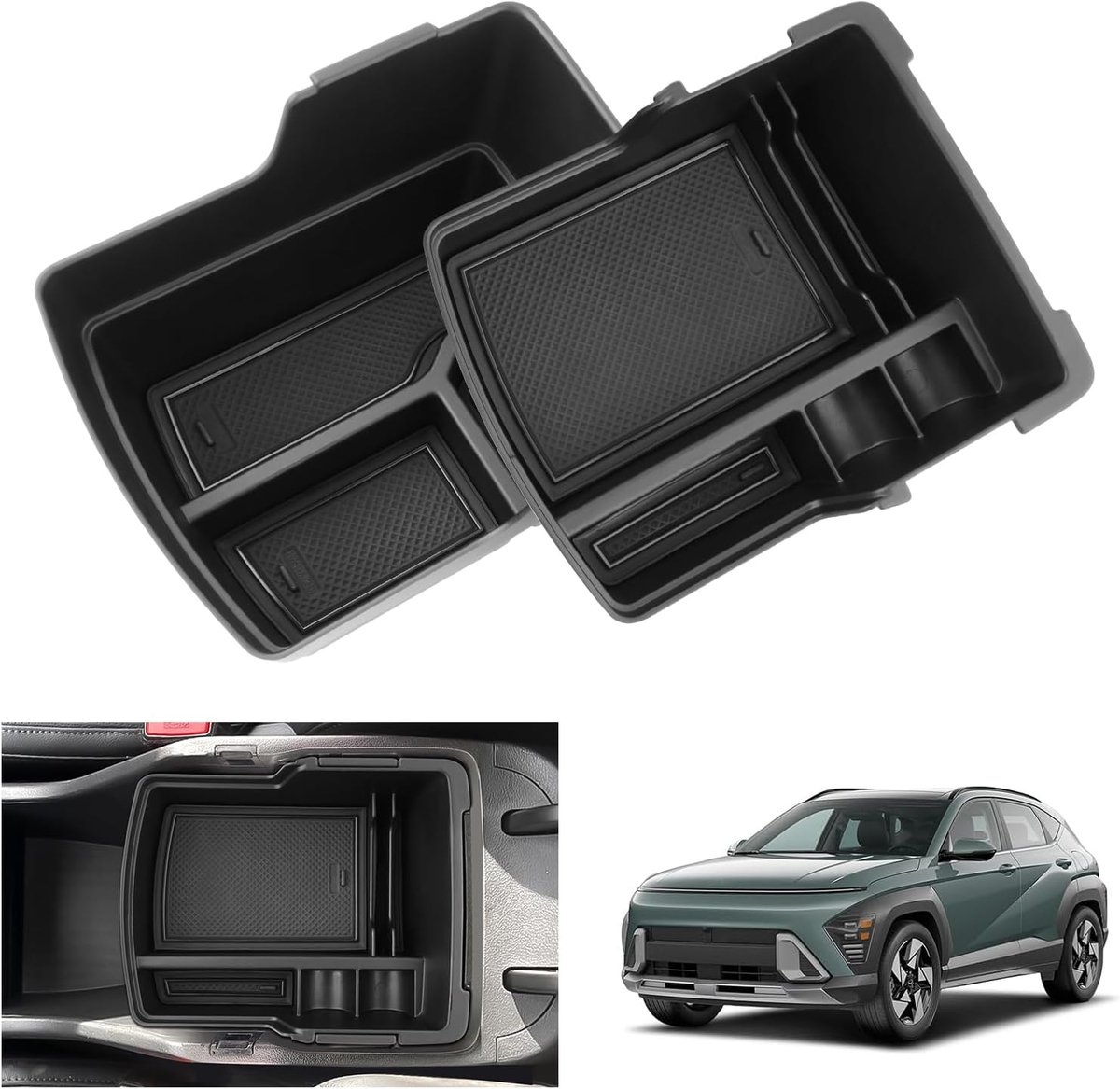 Center console opbergdoos Hyundai Kona SX2 EV 2024-2026 - ABS kunststof - extra opbergruimte - georganiseerd rijden - ShopVlot