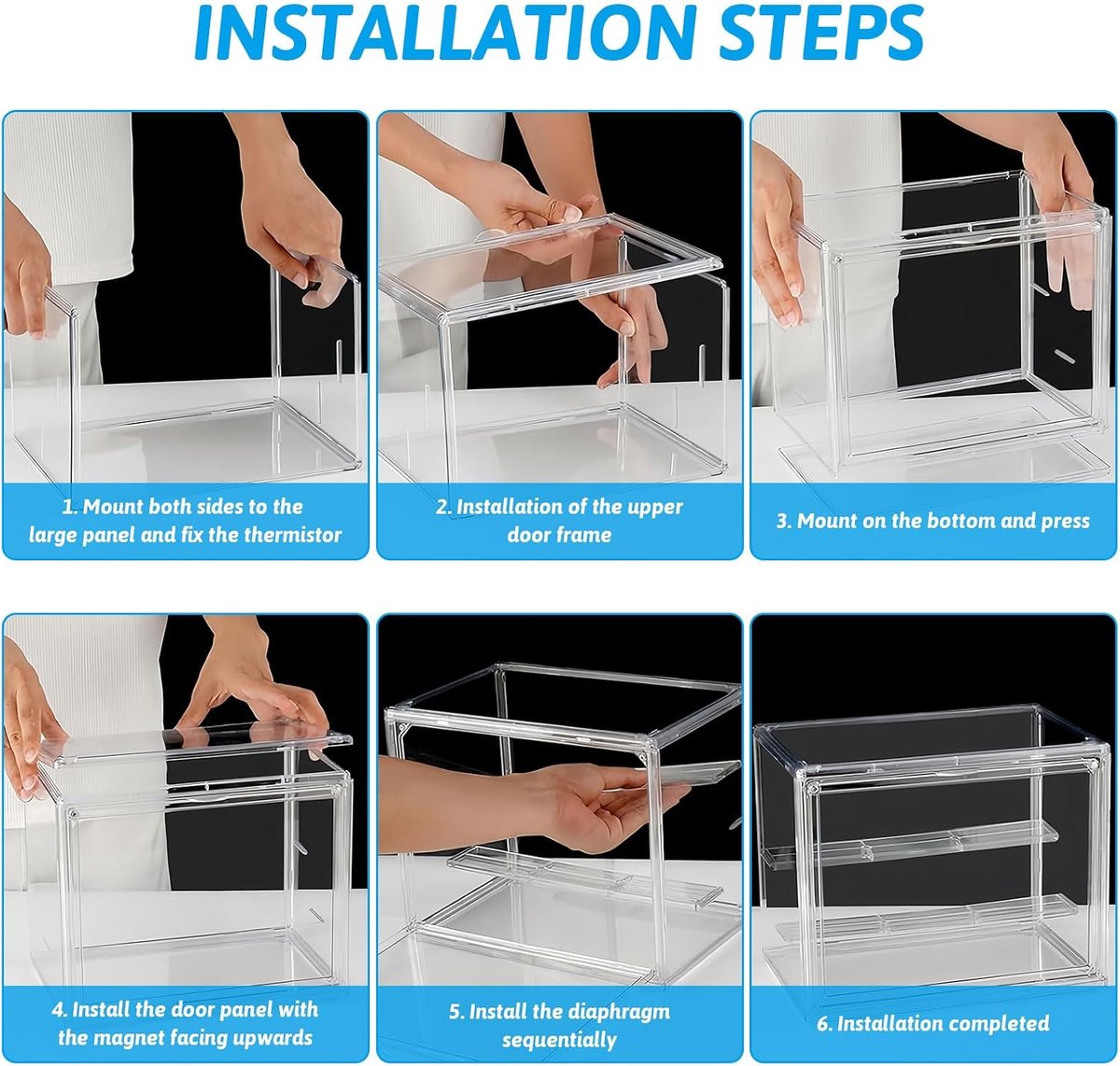 Displaykast voor miniaturen 2 niveaus - transparante acryl - magnetische deur - stofvrij - ShopVlot