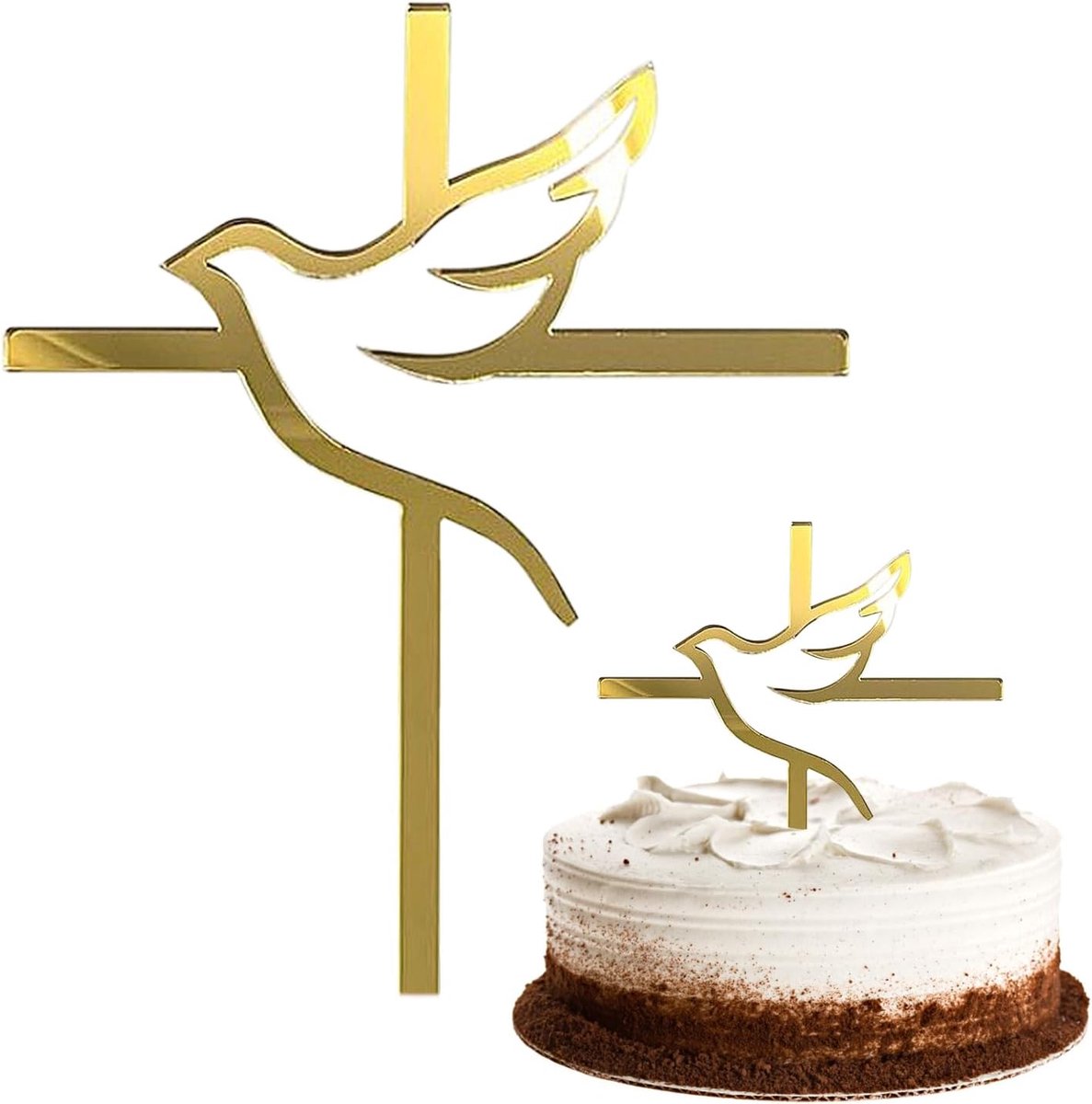 Cake Decoratie Inserts 2 Stuks - Goud - Shiny Cake Decoratie - Perfect voor Feestjes - ShopVlot