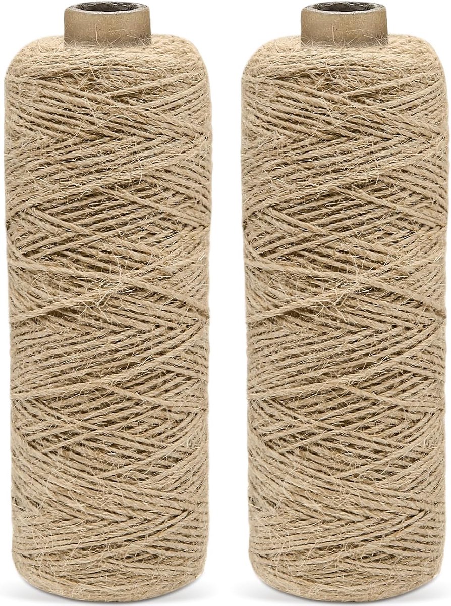 Jute touw 200 m - natuurlijk bruin - 1 mm dik - ideaal voor decoratie - ShopVlot