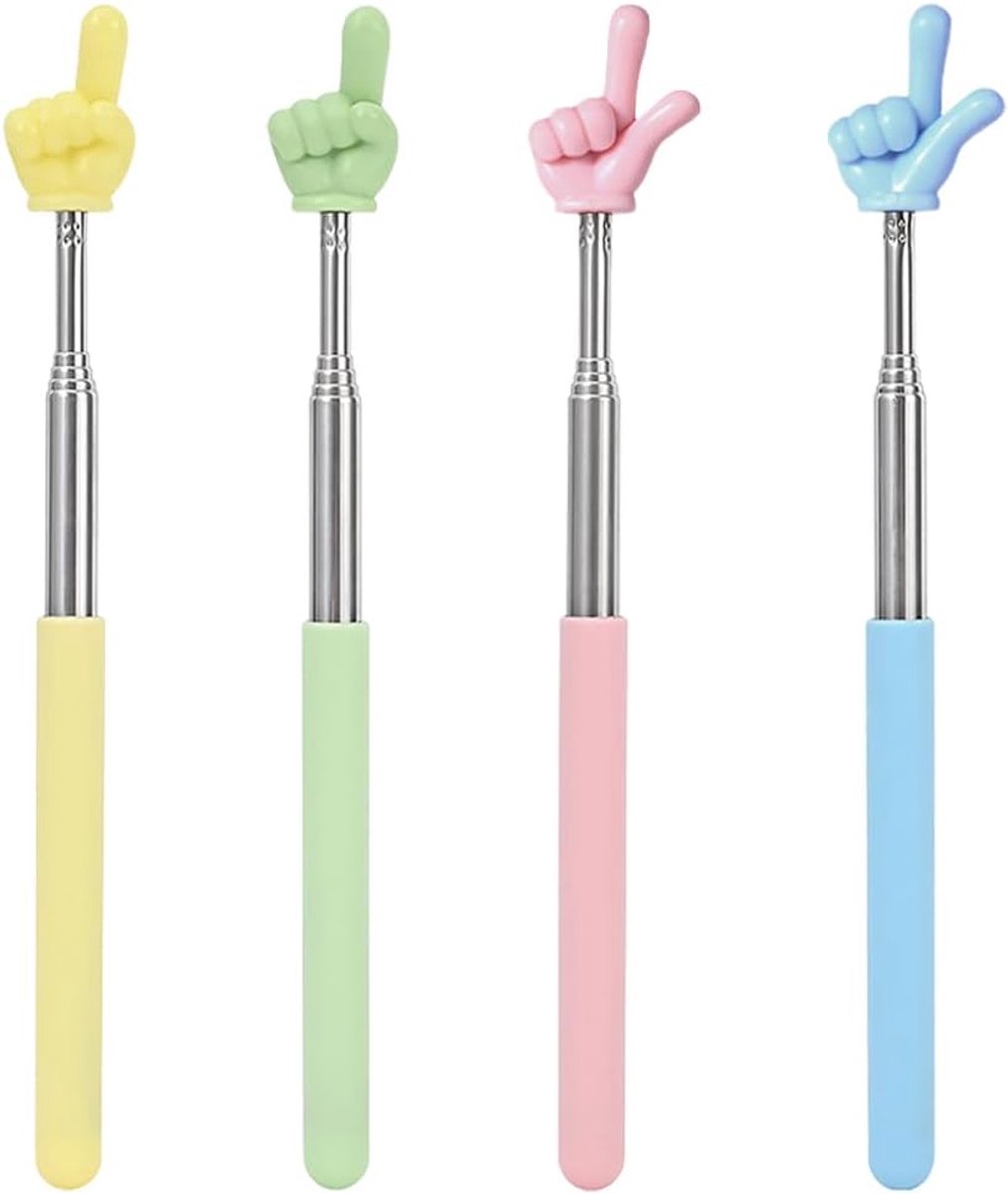 Mini retractable vingerpointer - 4 kleuren - 1- en 2-vinger variant - ideaal voor presentaties - ShopVlot