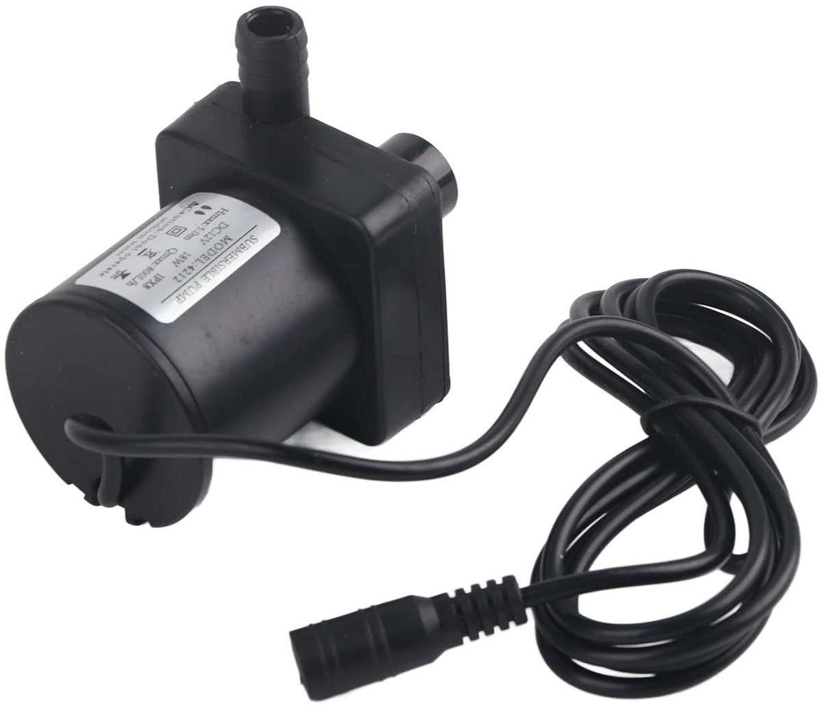 Dompelpomp 12V 18W - Mini stille borstelloze motor - 5m opvoerhoogte - Geschikt voor aquaria en tuinfonteinen - ShopVlot