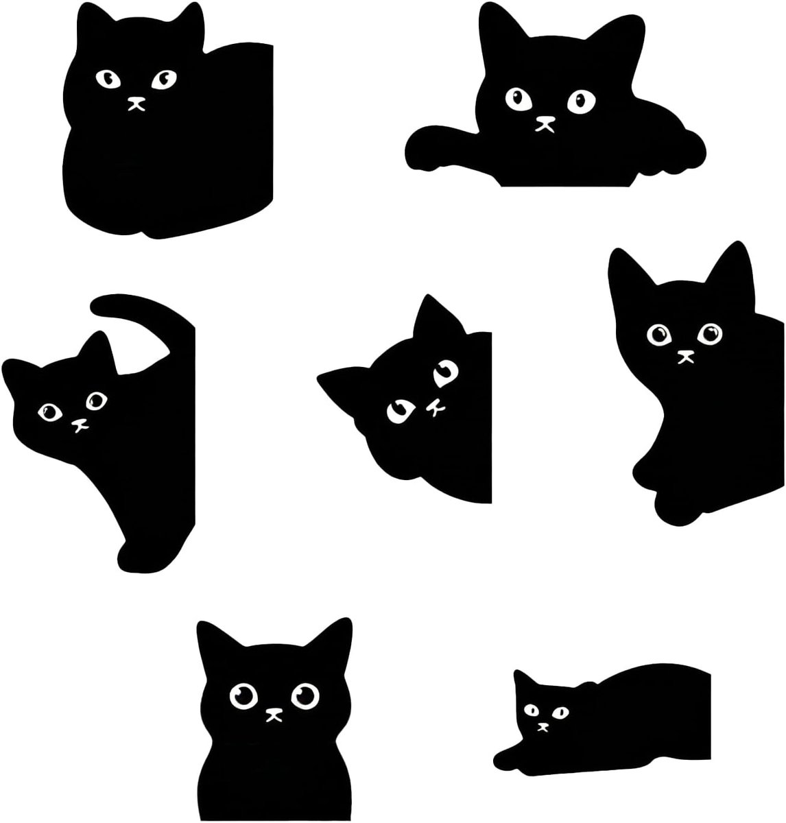 Magnetische Boekenleggers Kat - Set van 7 Zwarte Kat Ontwerpen - Schattig en Functioneel - ShopVlot