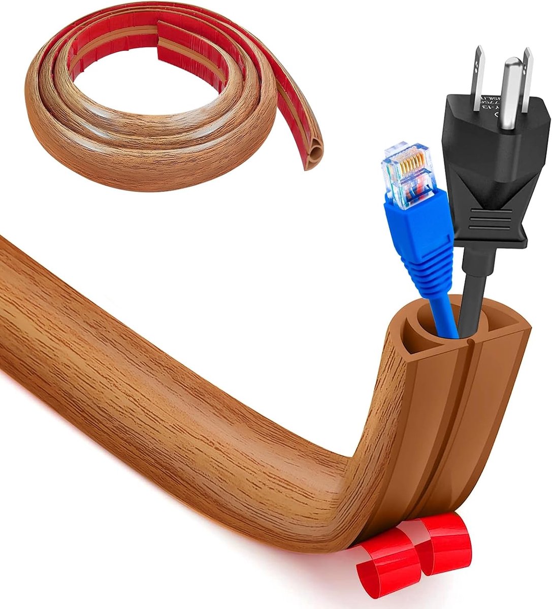 Kabelgoot 1m x 2cm - Flexibel en zelfklevend - Voor kabelbescherming - Verberg en sorteer kabels - ShopVlot