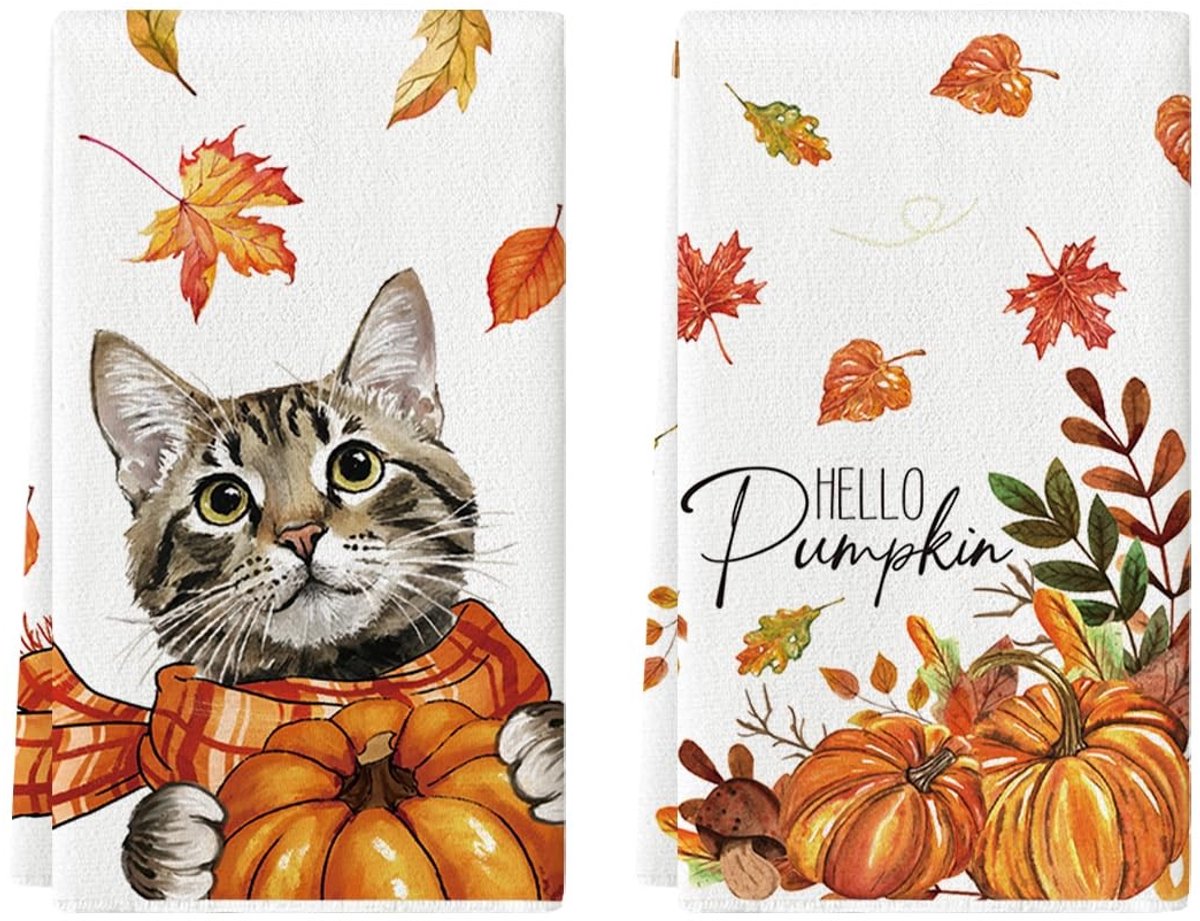 Solidchoice - Set van 2 Theedoeken met Herfstthema