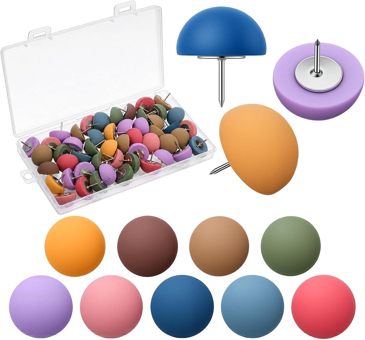 Pinnen voor prikbord 1,7 cm - kleurrijke punaises - ABS en roestvrij staal - ideaal voor notities - ShopVlot