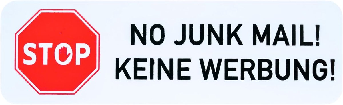 Brievenbusstickers Kein Reclame - 12 stuks - Zelfklevende folie - Geen ongewenste post - ShopVlot
