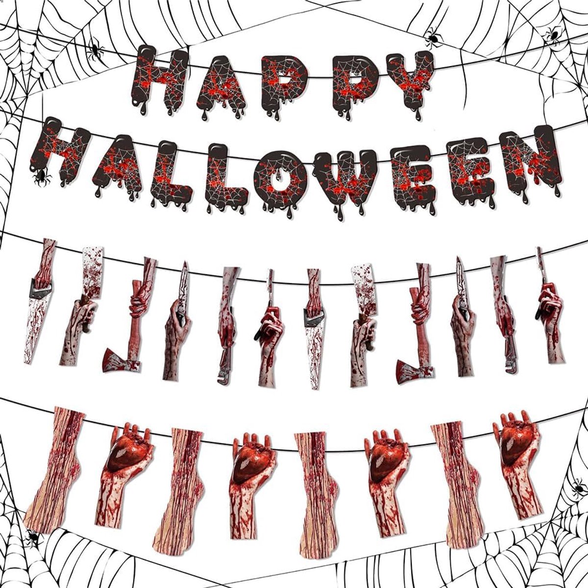 Halloween decoratie horror banner vlag - amputatieset - griezelige sfeer - perfect voor Halloweenfeest - ShopVlot