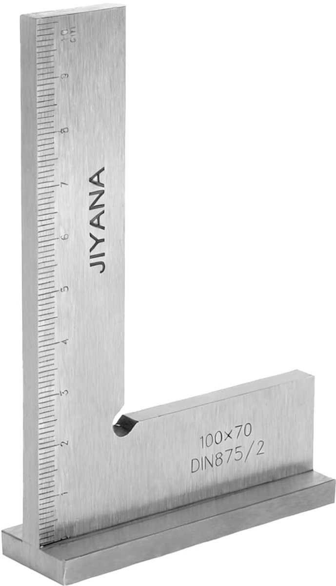 Houtbewerking Hoekmeter 100 x 70 mm - Meten met schaalverdeling - Precisie 90° graden basis - ShopVlot