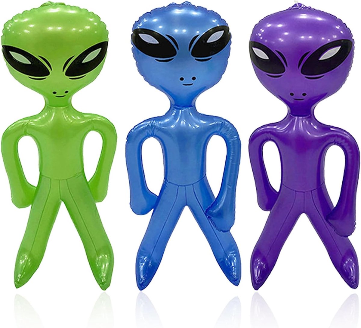 Opblaasbare alien speelgoed - 45 x 20 cm - PVC materiaal - grappige decoratie voor feestjes - ShopVlot