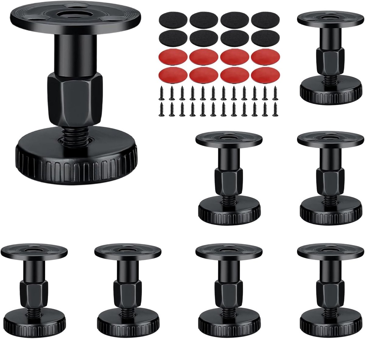 Meubelpoten in hoogte verstelbaar 27-64 mm - zwart staal - zware belasting tot 100 kg - eenvoudig te monteren - ShopVlot
