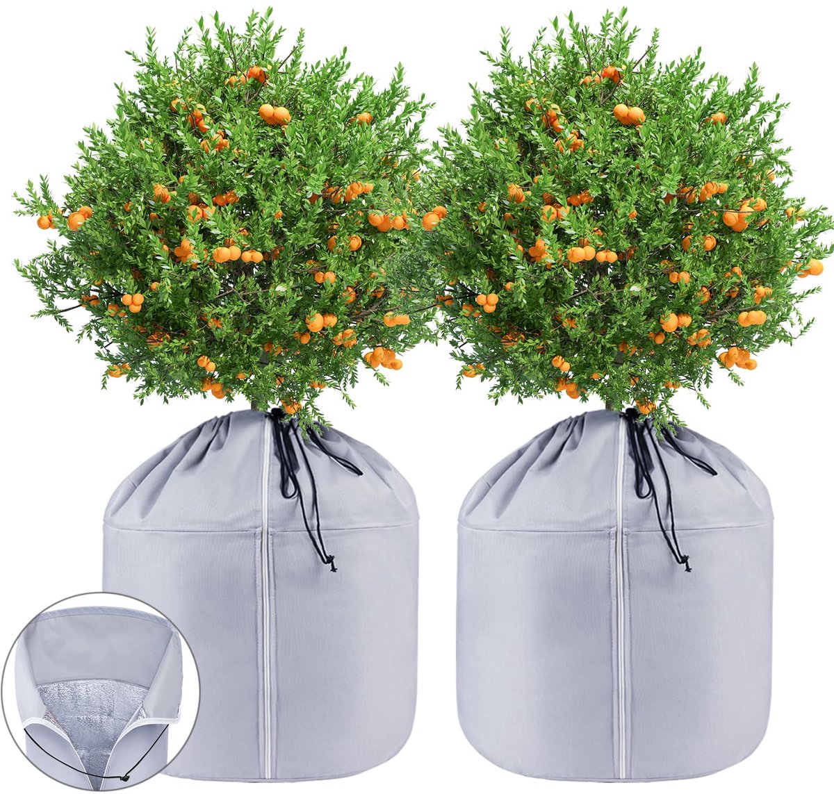 Plantenvlies vorstbescherming 65 x 70 cm - non-woven tuinvlies - met trekkoord - beschermt buitenplanten tegen vorst - ShopVlot