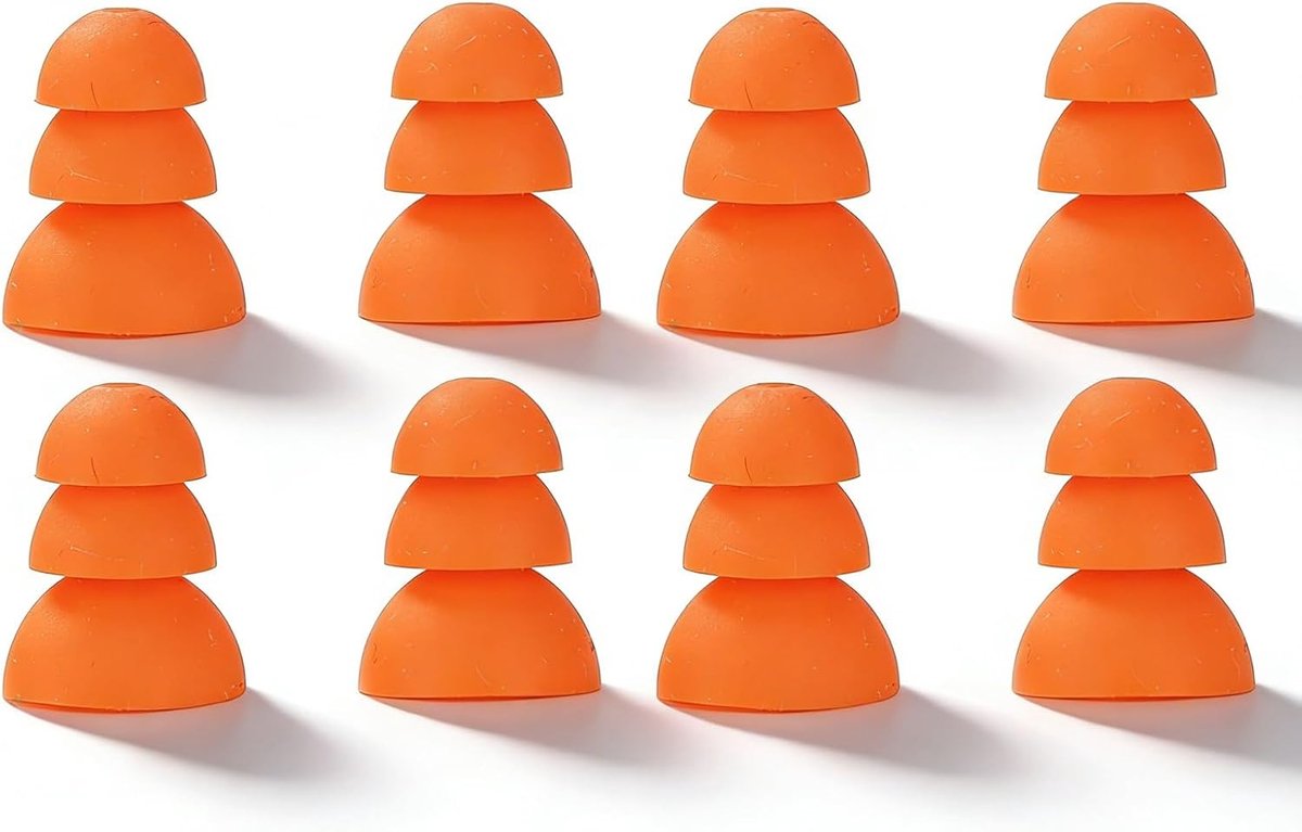 Silicone oordopjes - triple flange - vervangende tips - beter geluid en comfort - ShopVlot