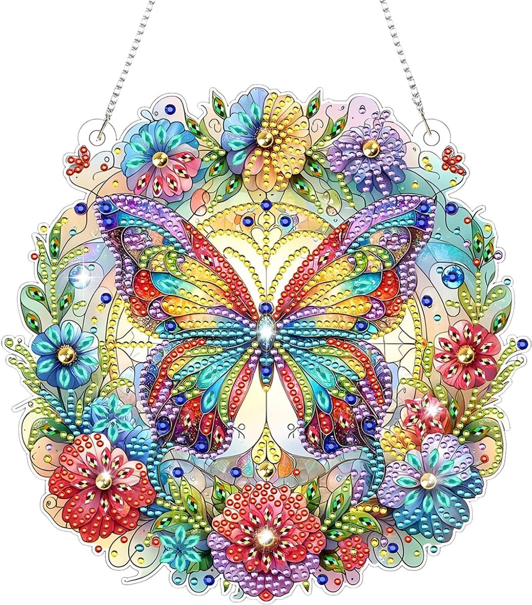 Diamant schilderen voor kinderen - Butterfly thema - Compleet set - Creatieve decoratie voor thuis - ShopVlot